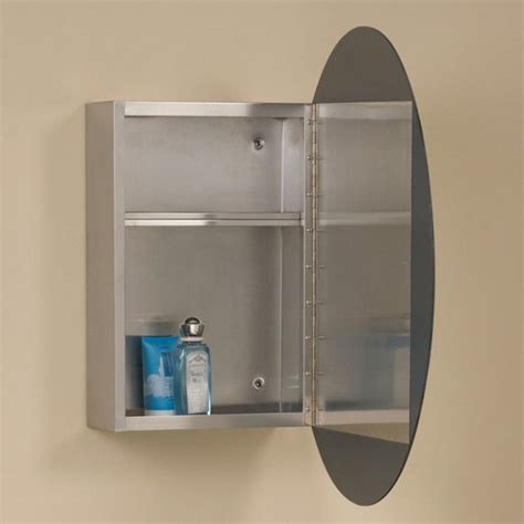 Signature Hardware Ellipse Stainless Steel Medicine Cabinet with 